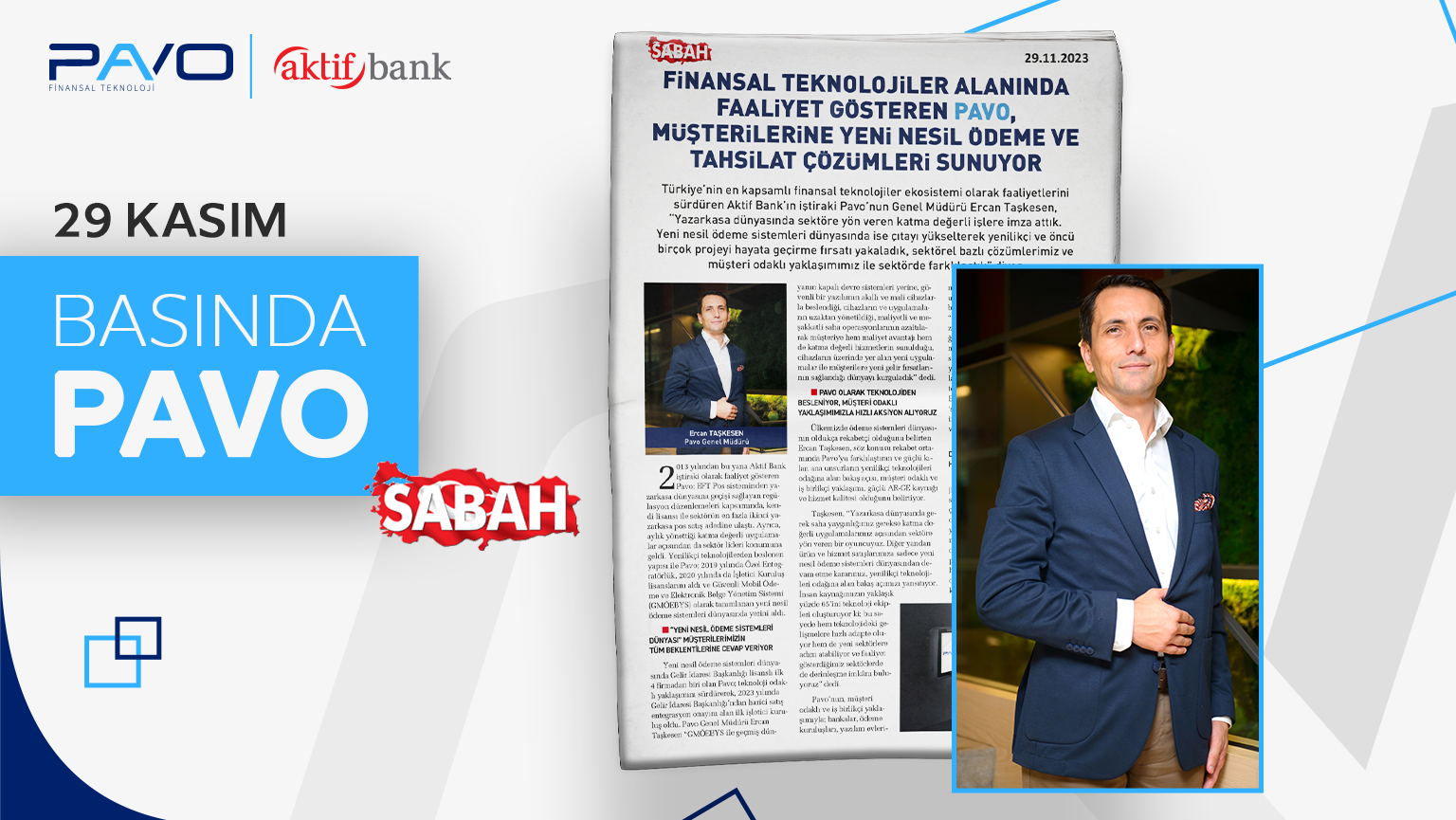 Basın Bülteni | Pavo Ulusal Basında! Sabah Gazetesi Haberi görseli